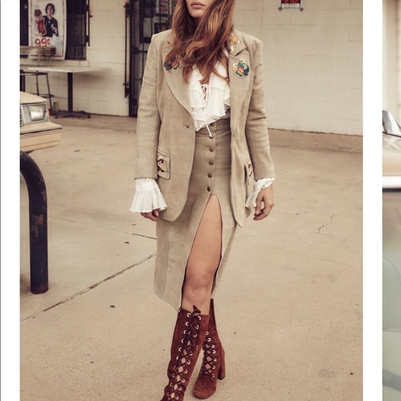 Leather midi skirt - Picture 2 of 7